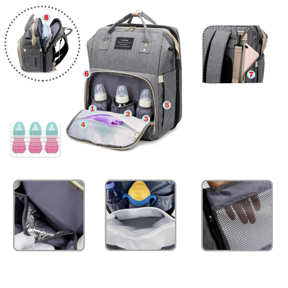 תיק החתלה 3 ב־1 – נוח, חכם ועמיד